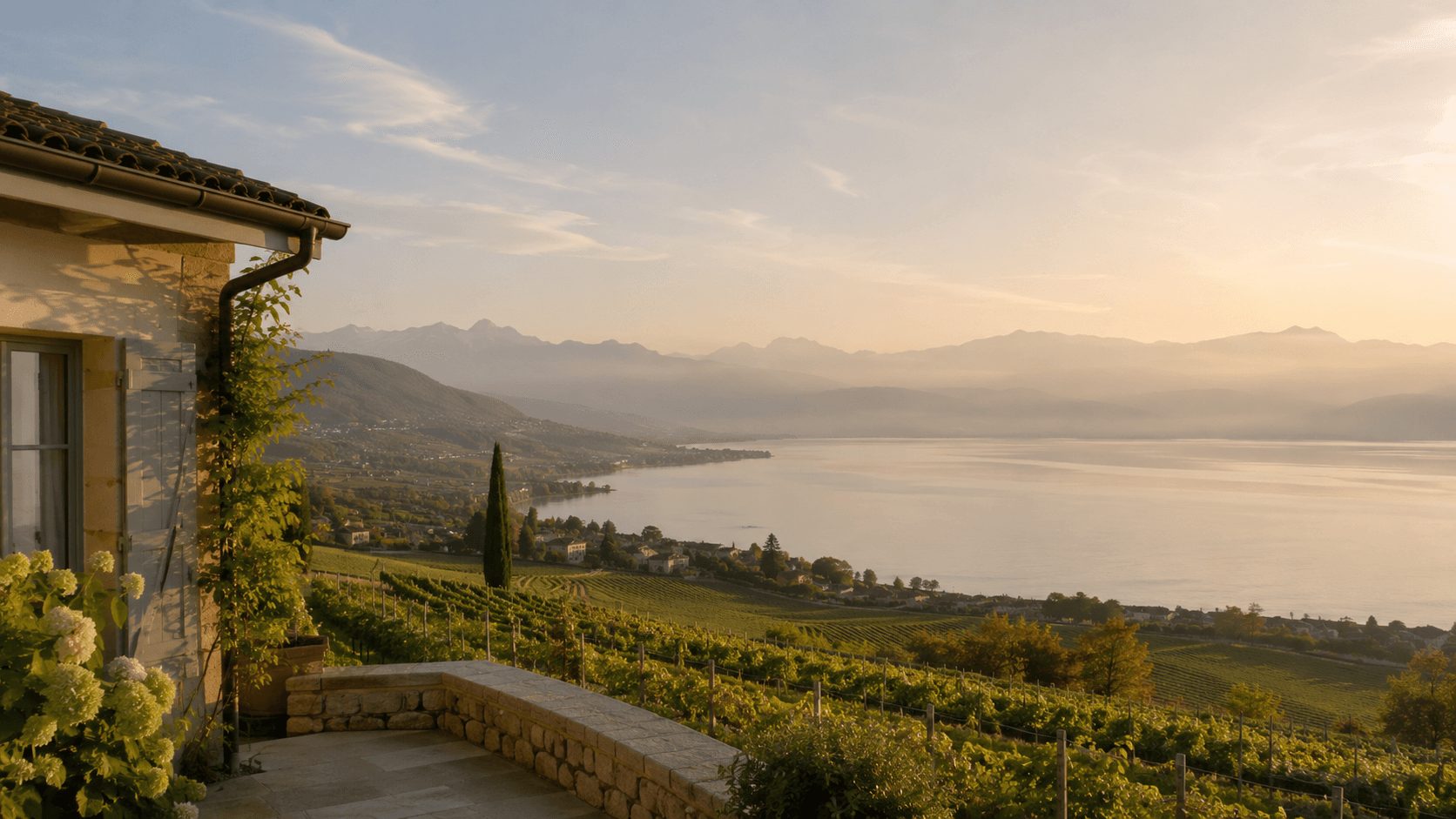 Vue de La Côte et du Lac Léman
